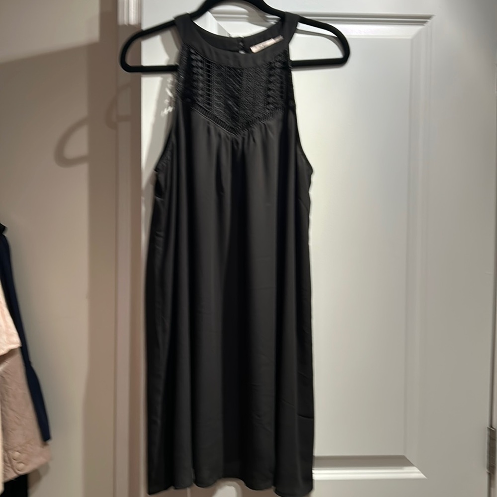 Dress lace top swing style black size L